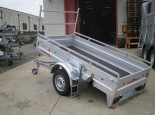 Tilting trailer with ladder
